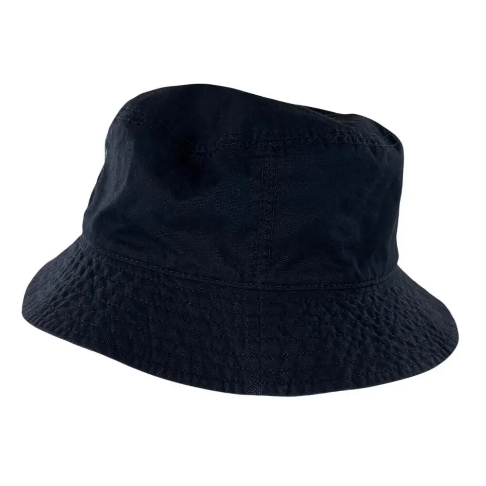 Polo Ralph Lauren Kid's Bucket Hat - Navy Blue W/ Plaid Interior - Size 4-7